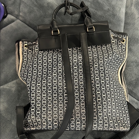 Tory Burch Black and White Patterned Backpack - Picture 3 of 4